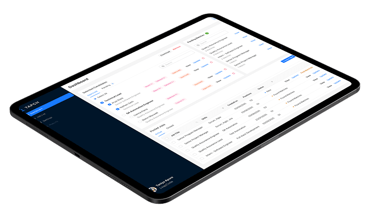 Dashboard showing open roles management
